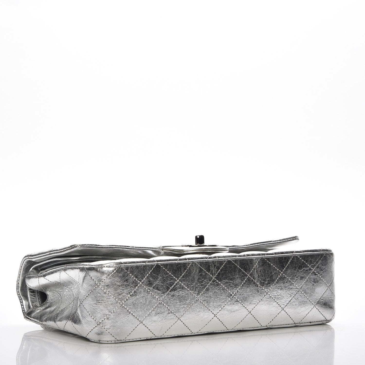 Chanel Metallic Aged Calfskin Quilted Medium Double Flap Silver 4 of 7