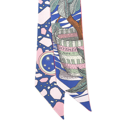 Hermes Silk La Danse Des Amazones Twilly Bleu Roy Vert Jaune 2 of 3