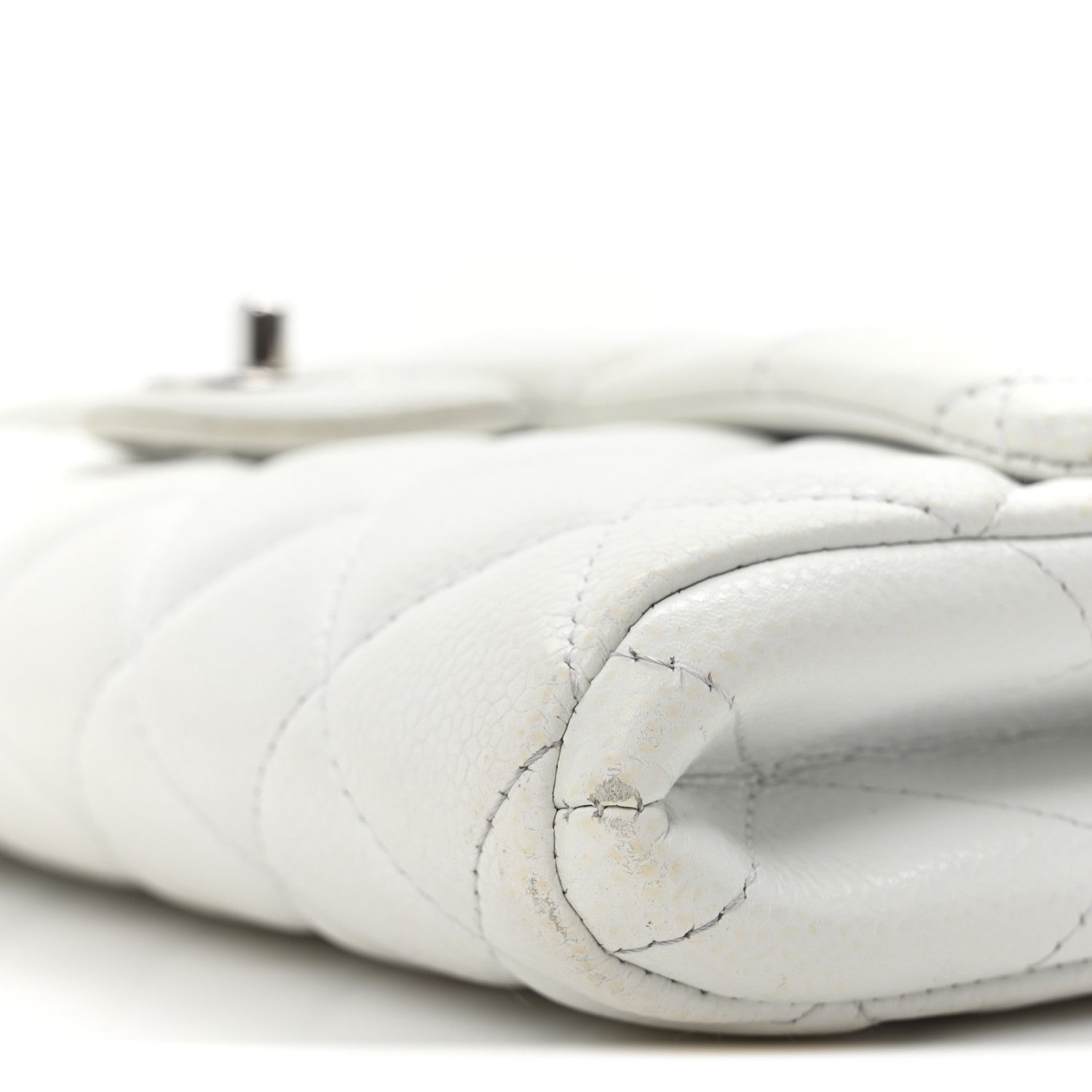 Chanel Caviar Quilted Clutch With Chain Flap White 10 of 10