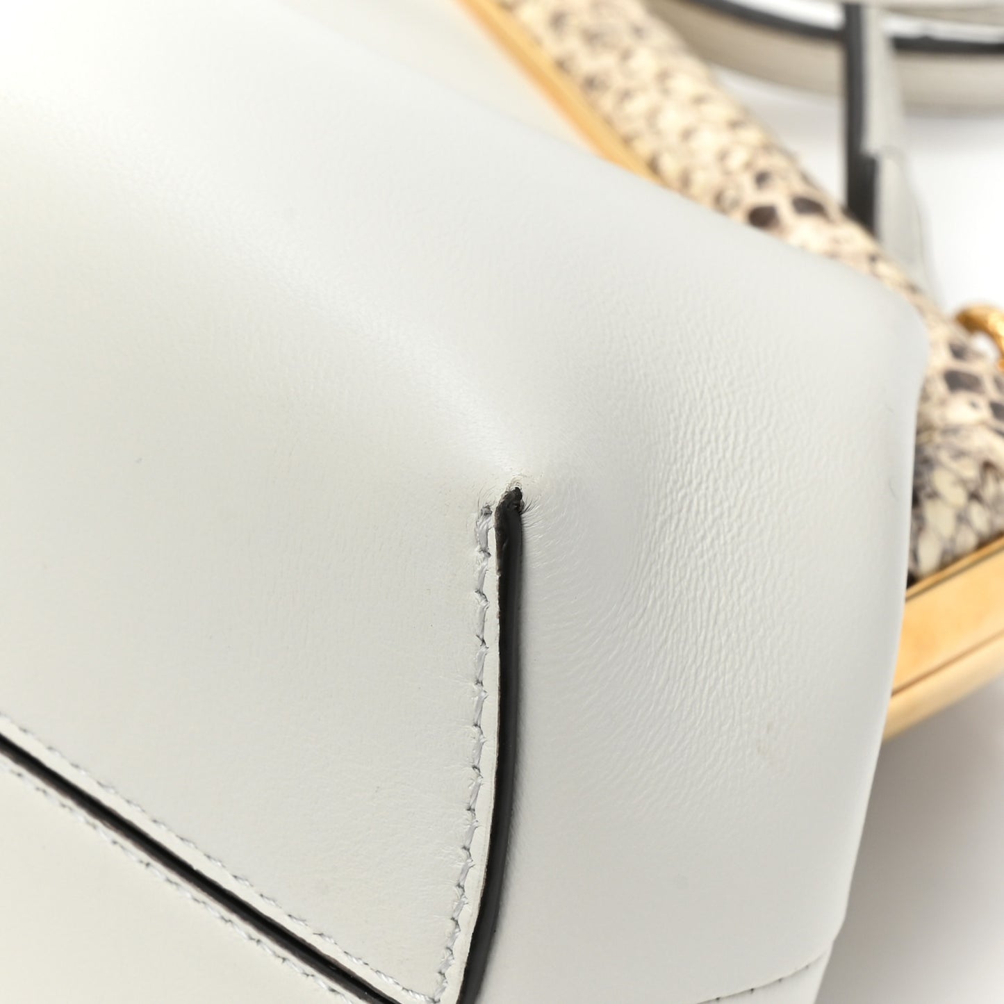 Shiny Nappa Snakeskin Small Fendi First White Roccia