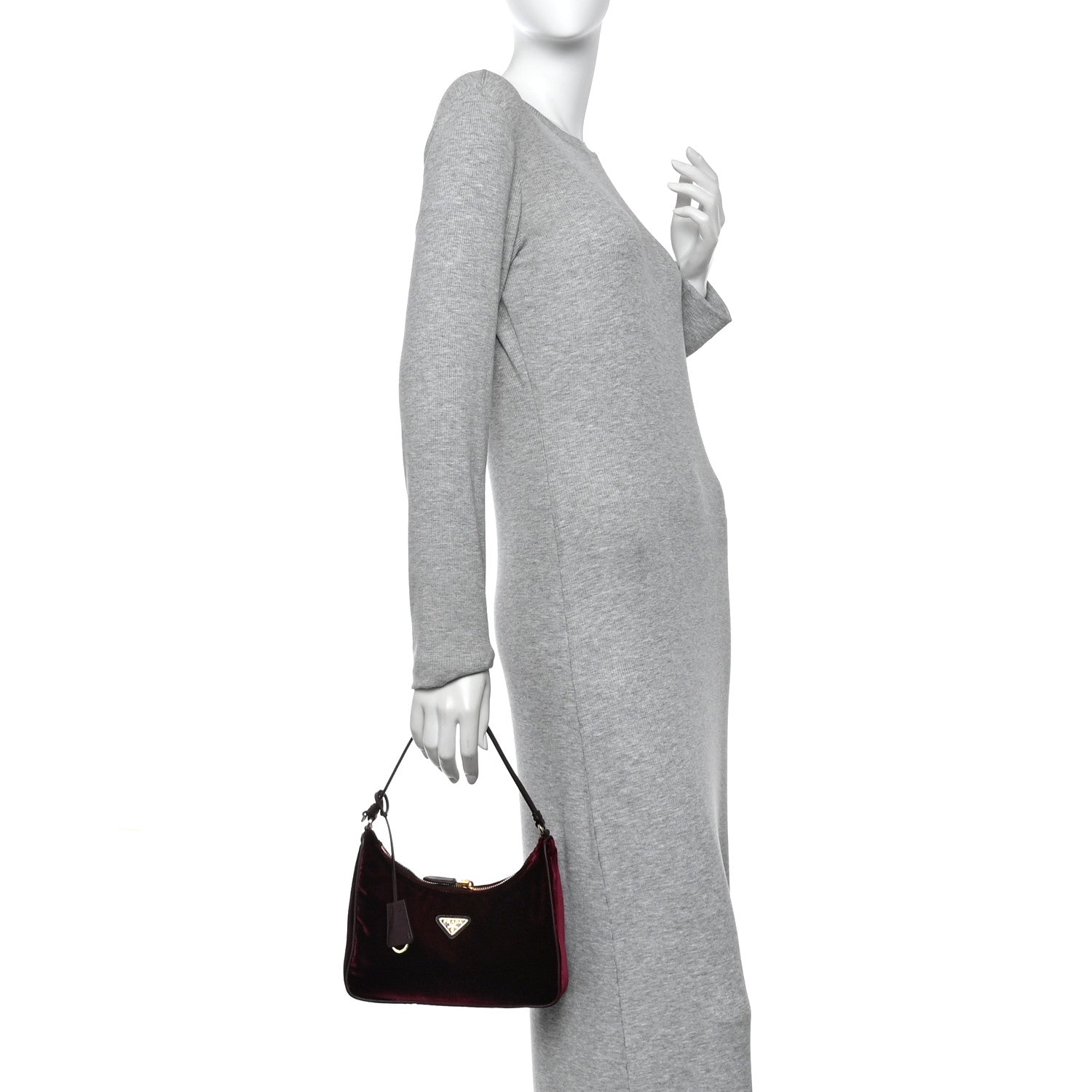 Prada Velvet Mini Re-Edition 2005 Shoulder Bag Red 2 of 11