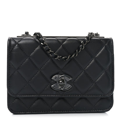 Chanel Lambskin Quilted Mini Trendy CC Wallet On Chain WOC So Black 1 of 11