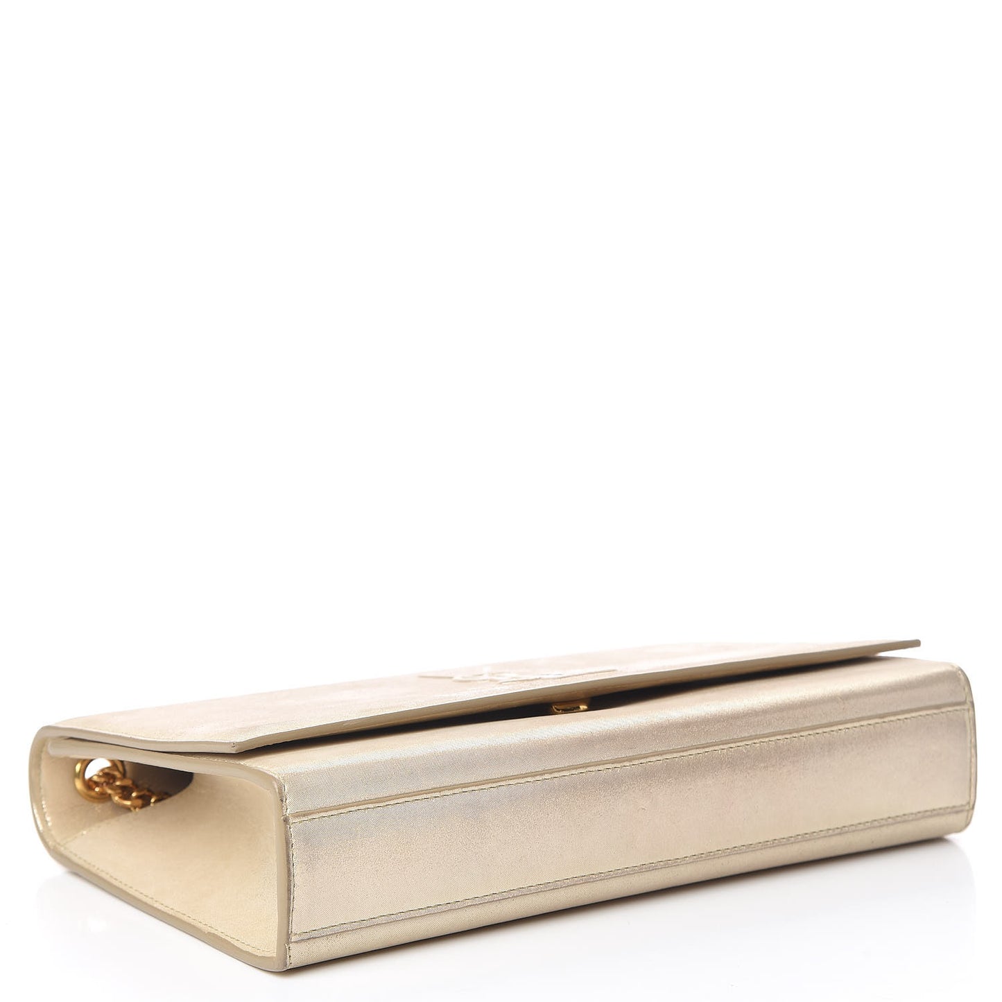 Metallic Fabric Medium Monogram Kate Satchel Gold
