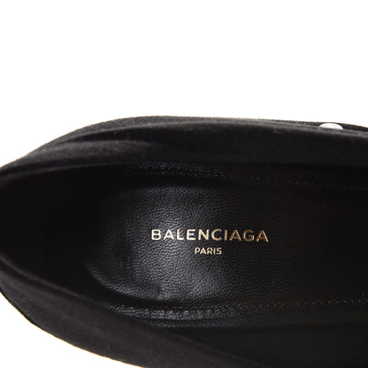 Balenciaga Jersey Crepe Political Campaign Logo Knife 115 Pointed Pumps 38 Black White Rouge 7 of 10