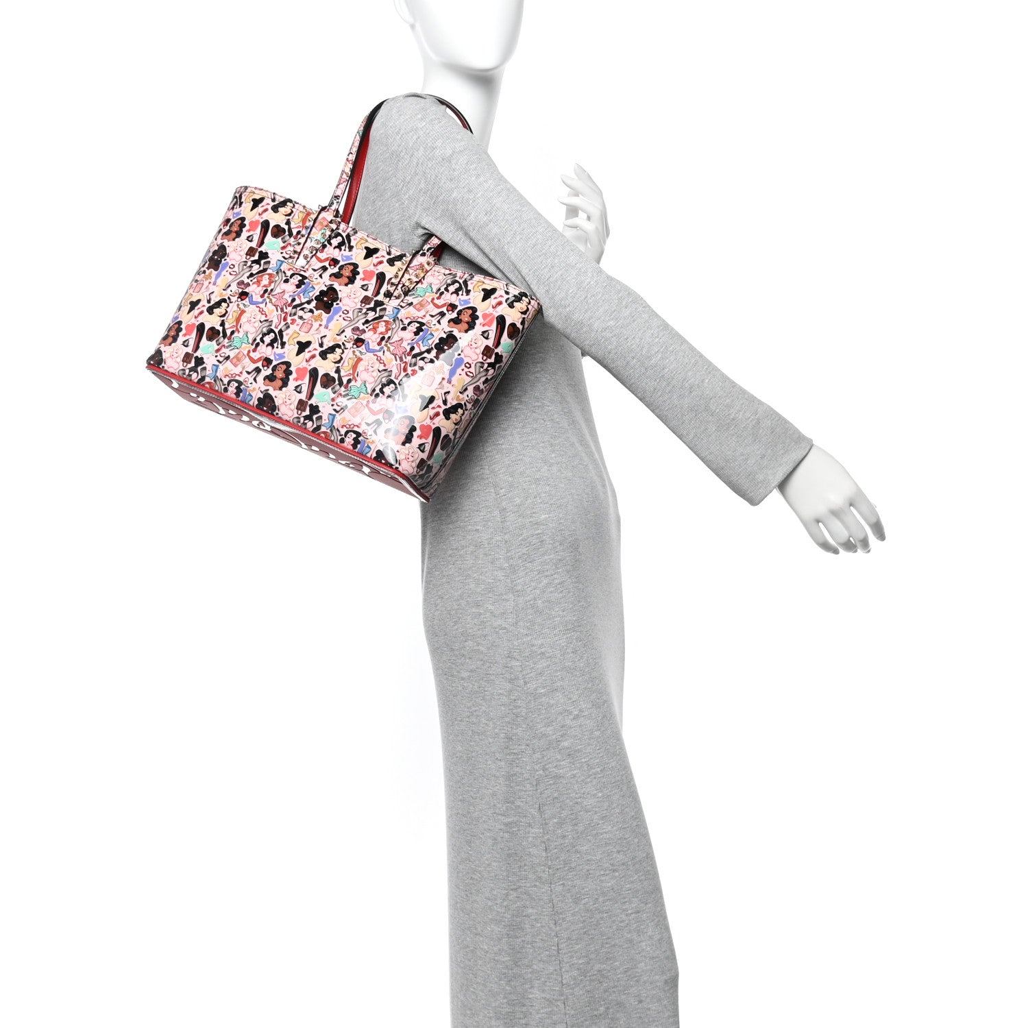 Christian Louboutin Patent Calfskin Small Dita Cabata Tote Red 2 of 11