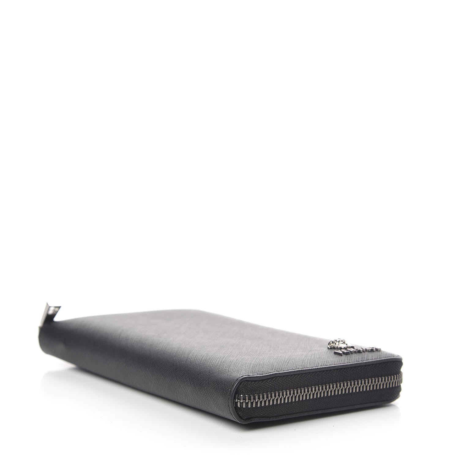 Versace Saffiano Calfskin Zip Around Organizer Wallet Black 4 of 6