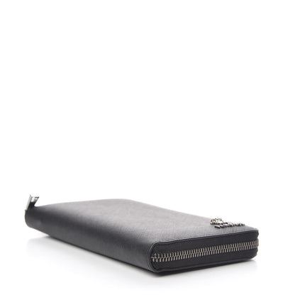 Versace Saffiano Calfskin Zip Around Organizer Wallet Black 4 of 6