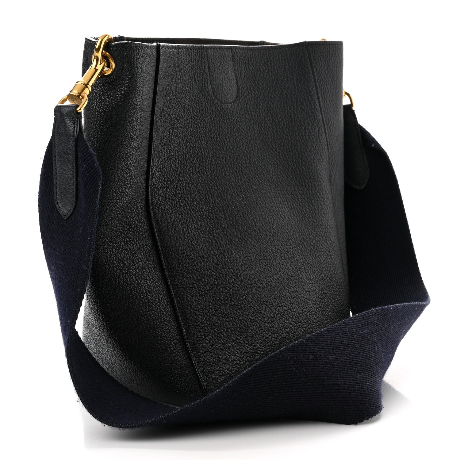 Celine Soft Grained Calfskin Small Sangle Bucket Bag Navy 2 of 9