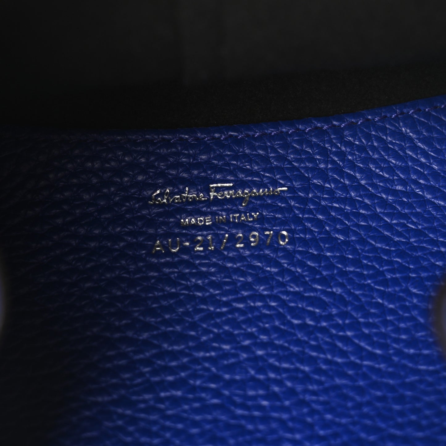 Grained Calfskin Mini Gancino Bucket Bag Bluette