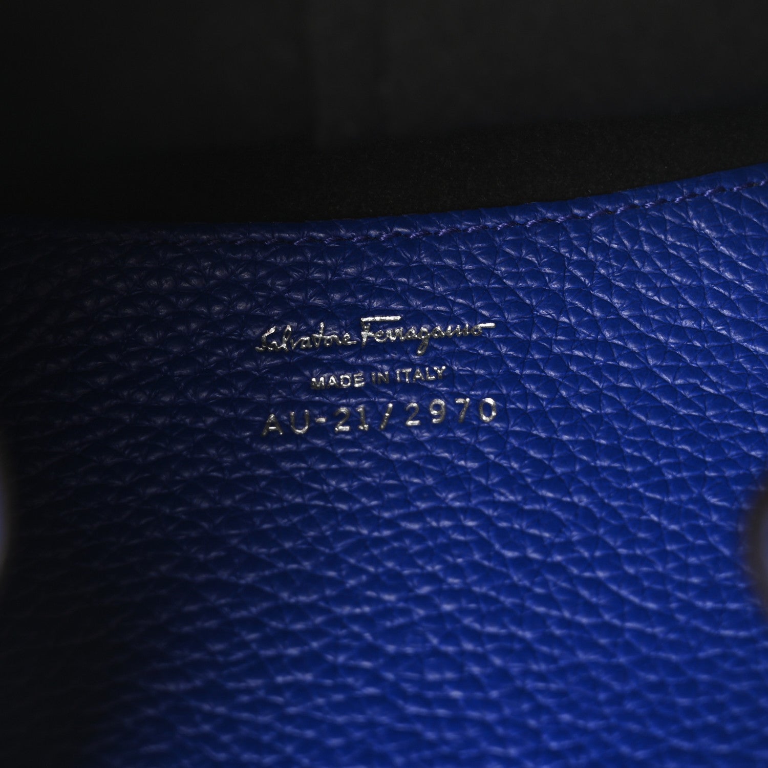 Salvatore Ferragamo Grained Calfskin Mini Gancino Bucket Bag Bluette 6 of 9