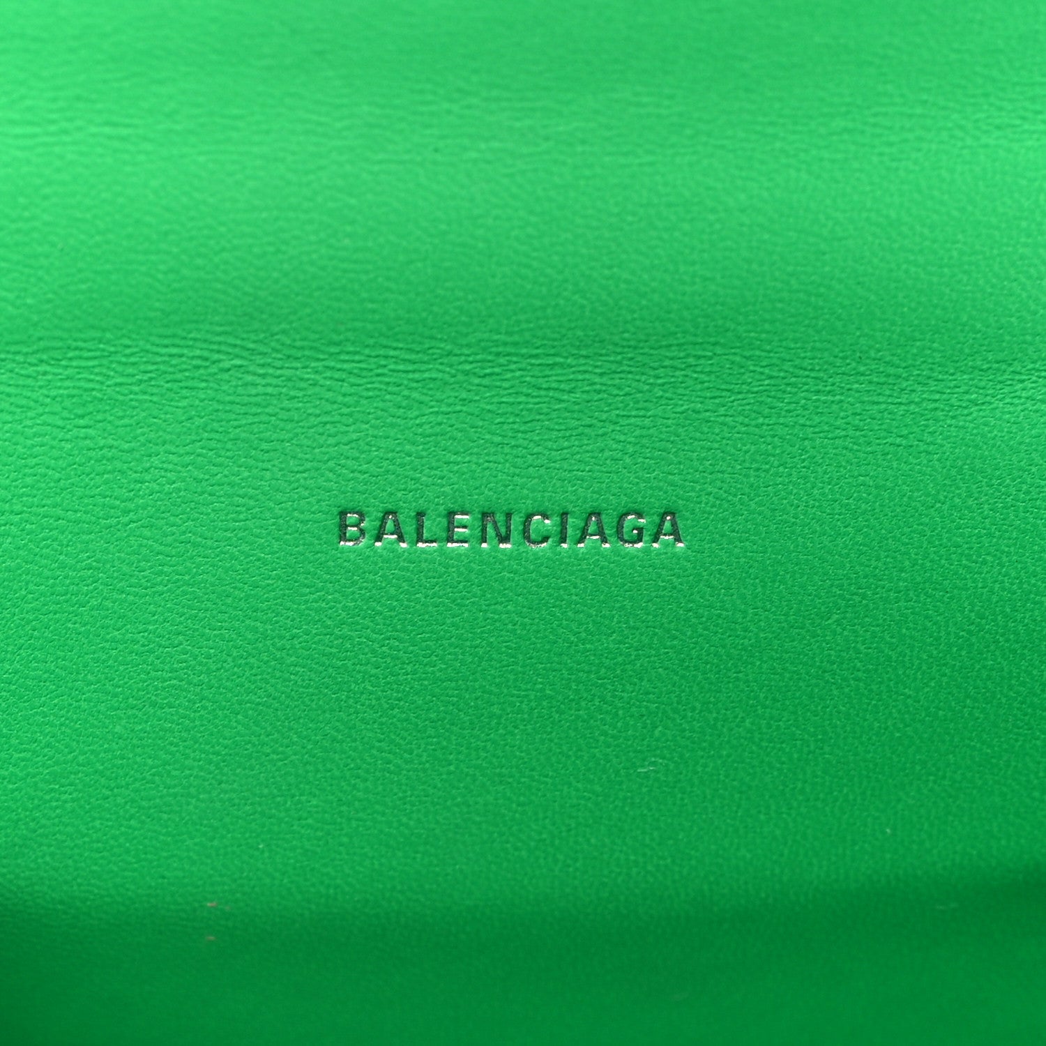 Balenciaga Shiny Calfskin Crocodile Embossed Hourglass Top Handle Bag XS Vivid Green 6 of 10