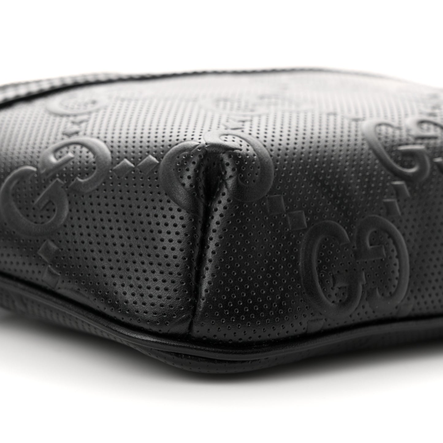 Calfskin GG Tennis Embossed Belt Bag Black