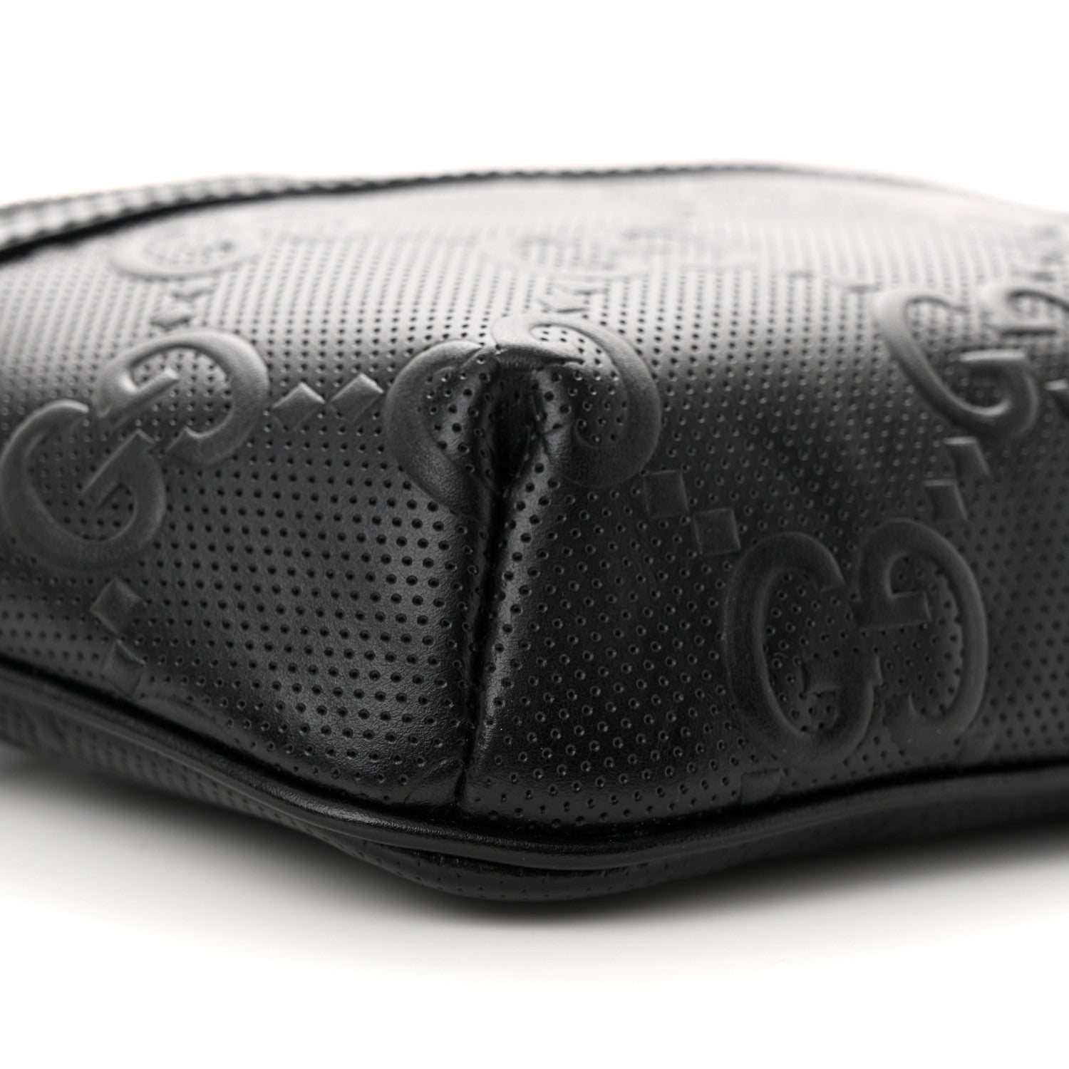 Gucci Calfskin GG Tennis Embossed Belt Bag Black 9 of 11