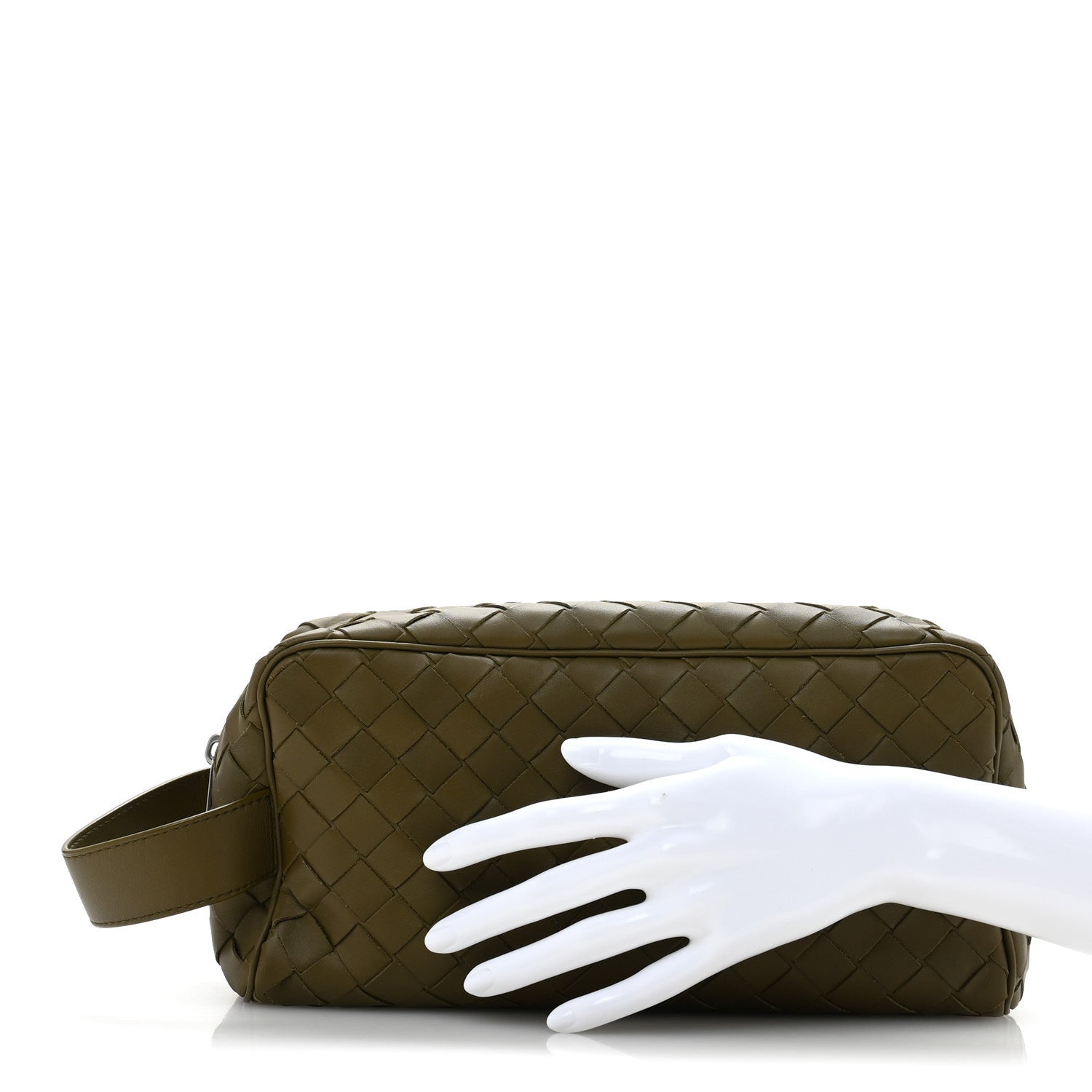 BOTTEGA VENETA レザーケース Bottega Veneta Calfskin Intrecciato Travel Pouch Mud 1707547