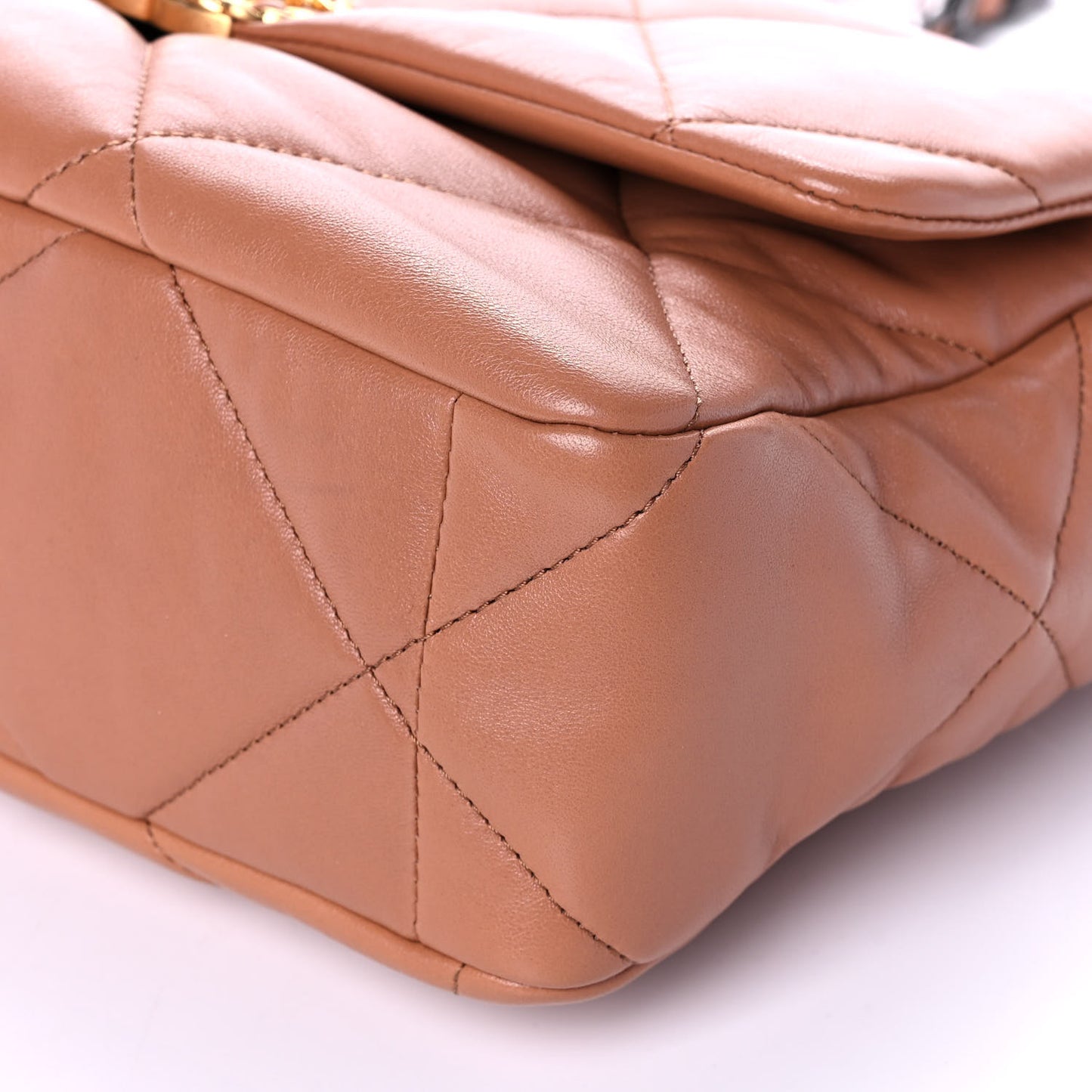 Lambskin Quilted Large Chanel 19 Flap Brown