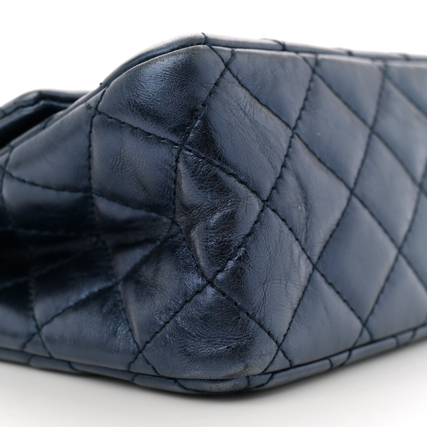 Chanel Metallic Aged Calfskin Quilted 2.55 Reissue 226 Flap Dark Navy Blue 9 of 12