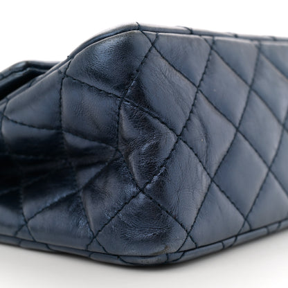Chanel Metallic Aged Calfskin Quilted 2.55 Reissue 226 Flap Dark Navy Blue 9 of 12
