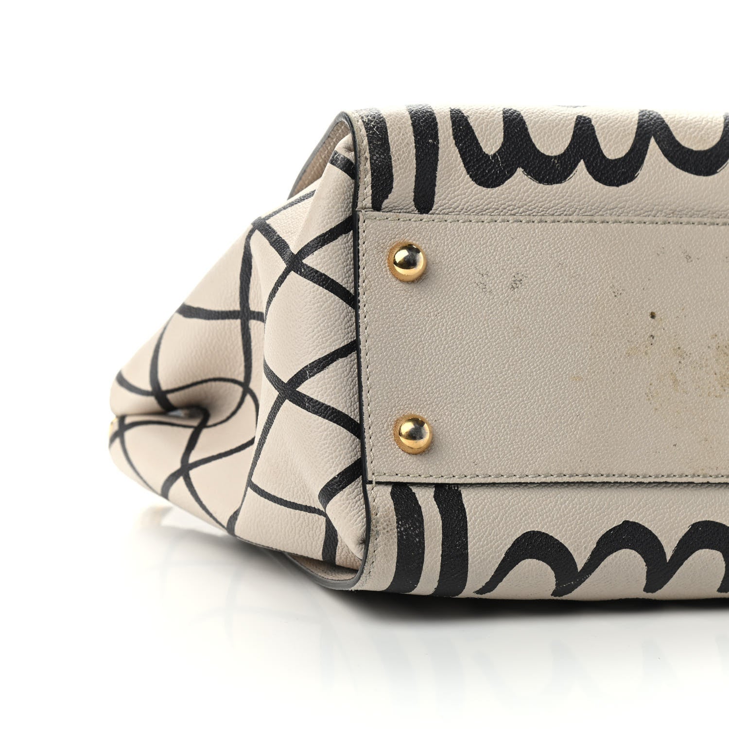 Burberry Soft Grain Calfskin L'oeil Print Medium Buckle Tote Limestone 13 of 17