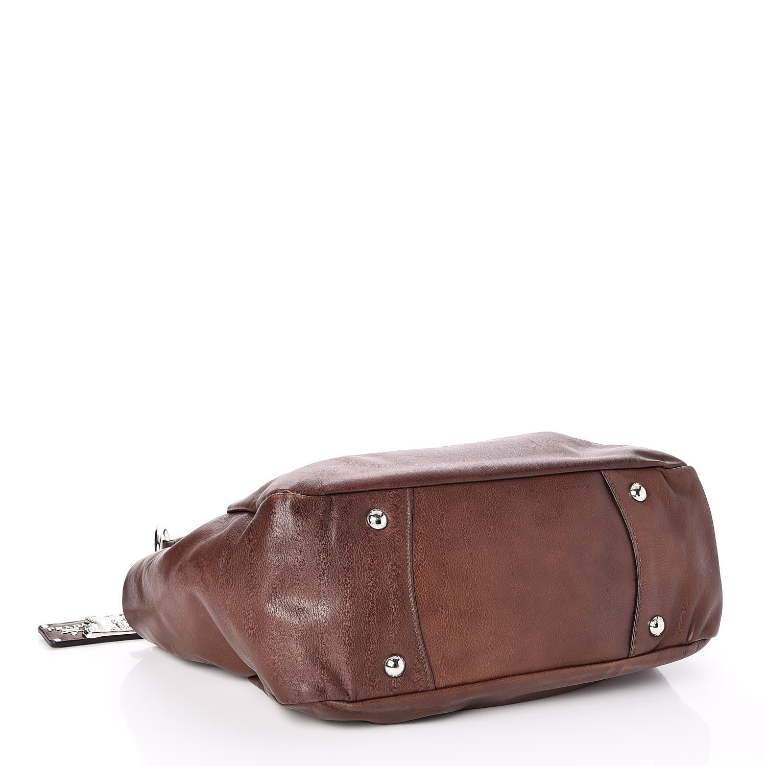 Prada Soft Calf Pleated Hobo Nocciolo 4 of 9