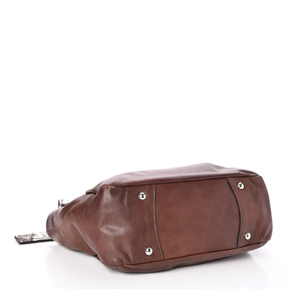 Prada Soft Calf Pleated Hobo Nocciolo 4 of 9