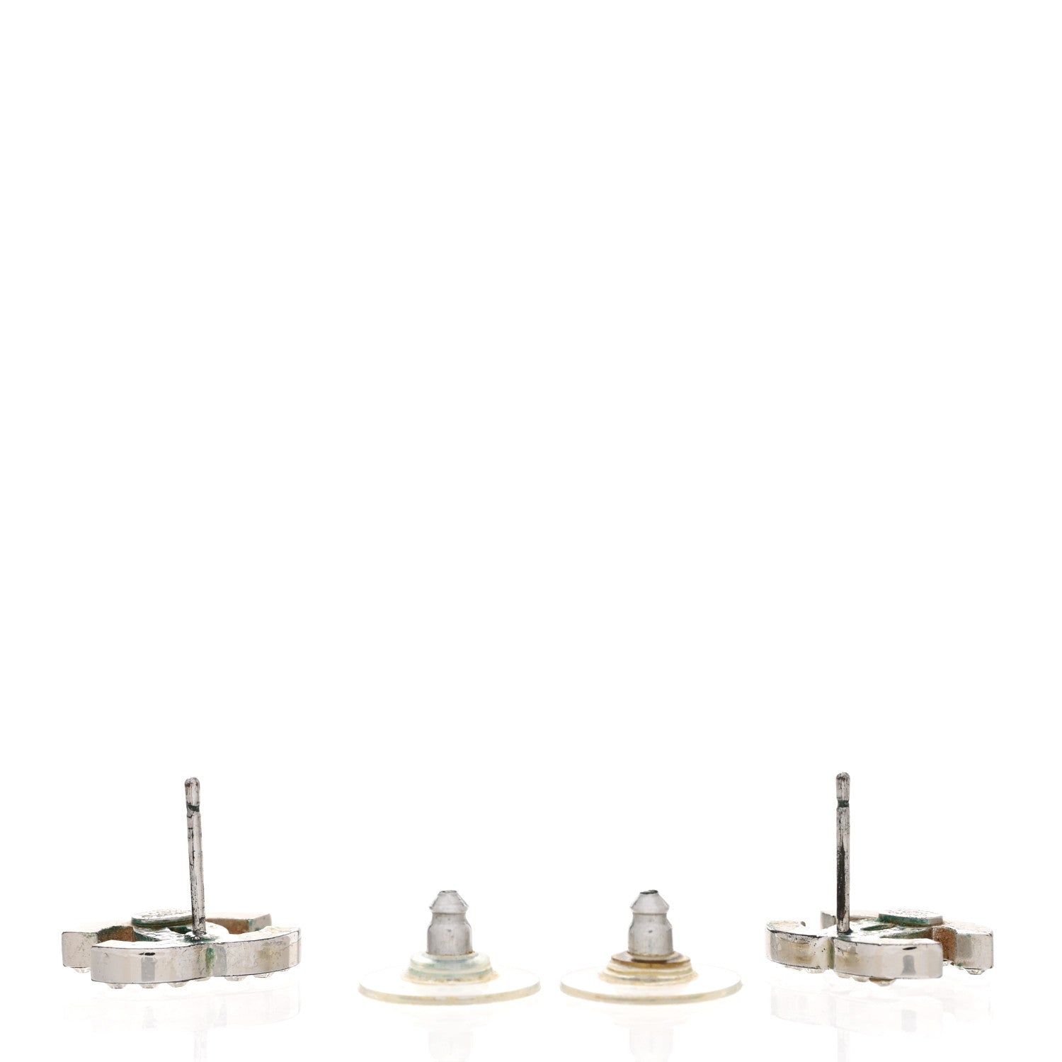 Chanel Crystal CC Earrings Silver 3 of 9