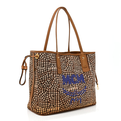 MCM Visetos Medium Liz Reversible Shopper Tote Cognac 5 of 17