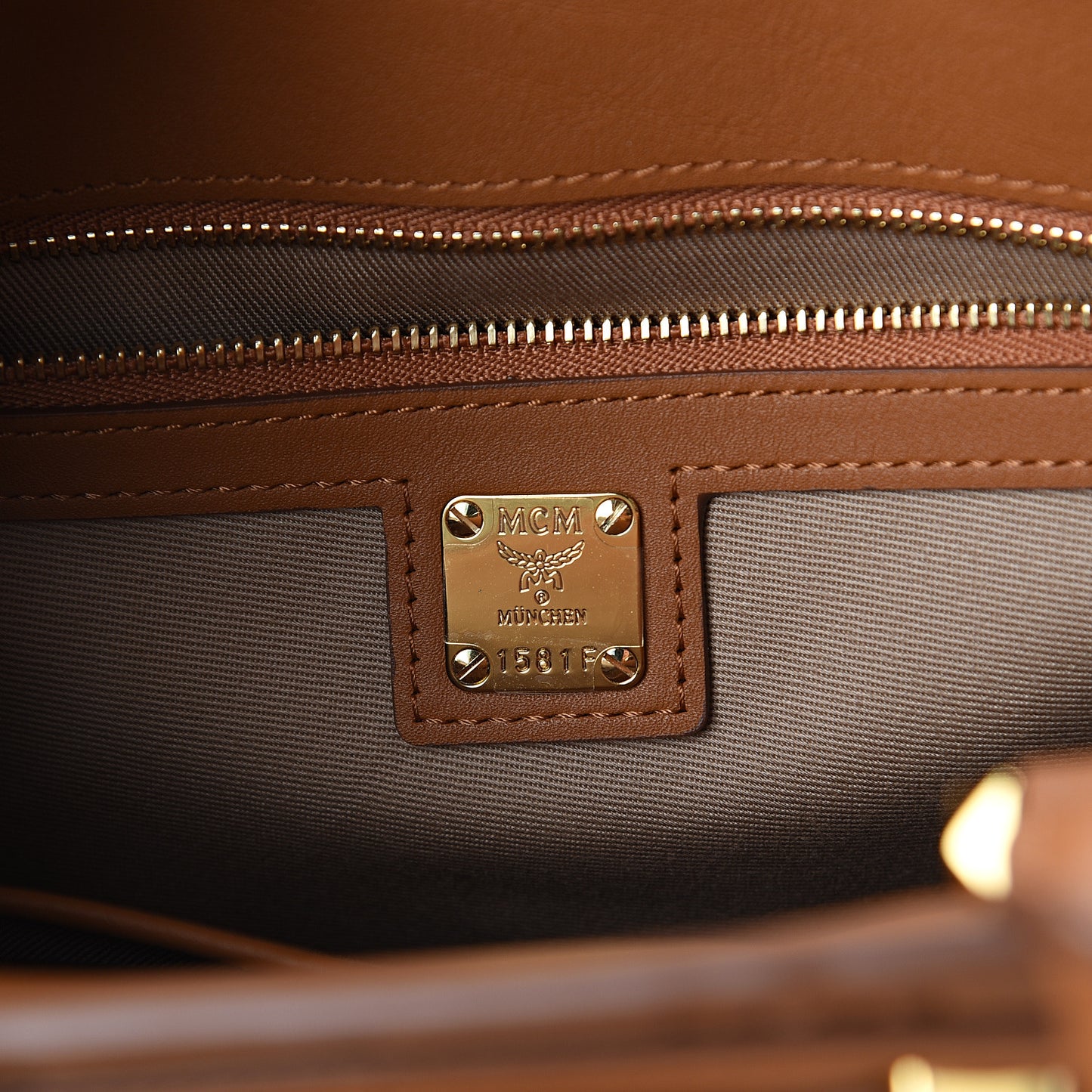 Calfskin Ottomar Monogram Medium Essential Tote Cognac
