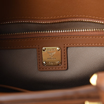MCM Calfskin Ottomar Monogram Medium Essential Tote Cognac 5 of 8
