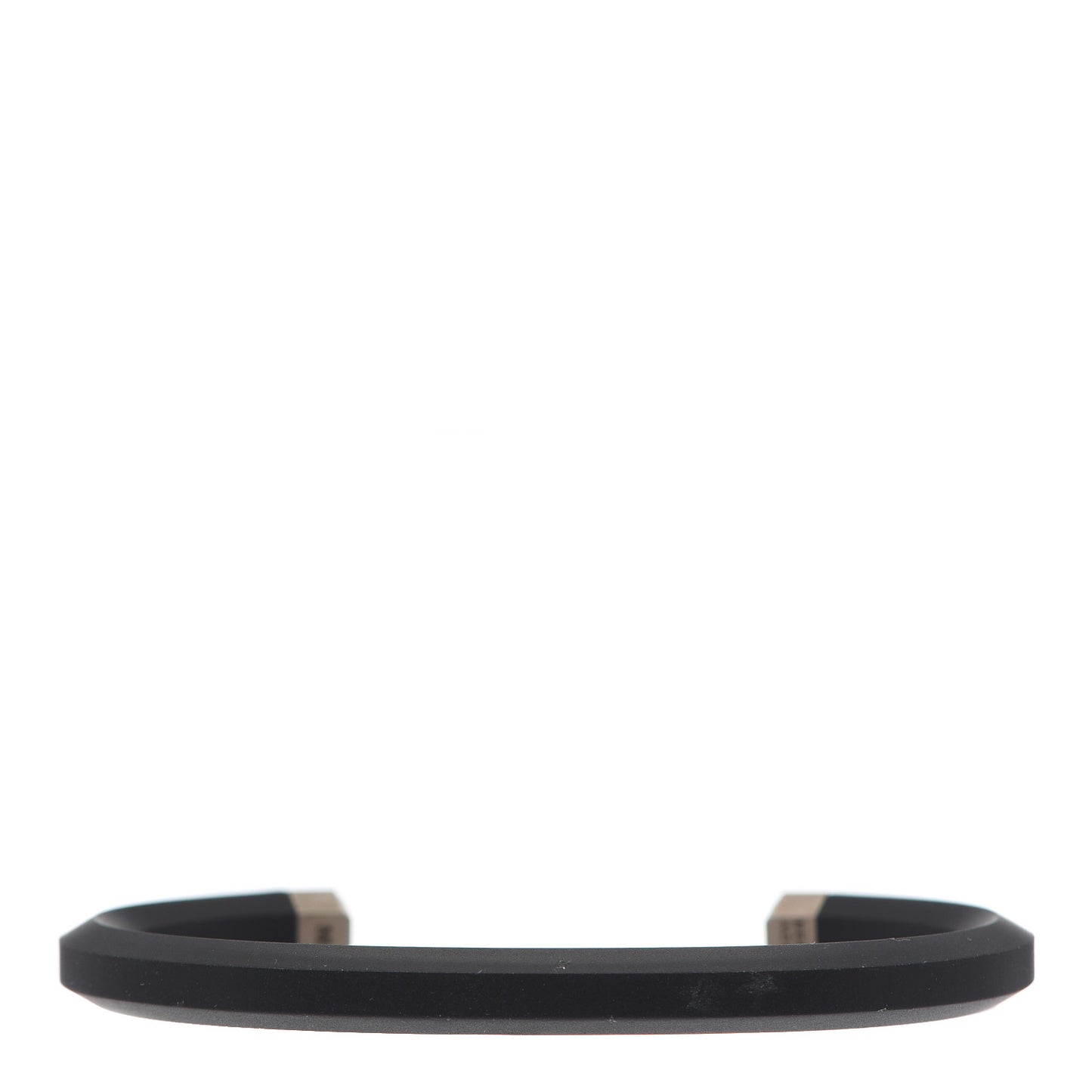 Sterling Silver Rubber 7mm Hex Cuff Bracelet Black