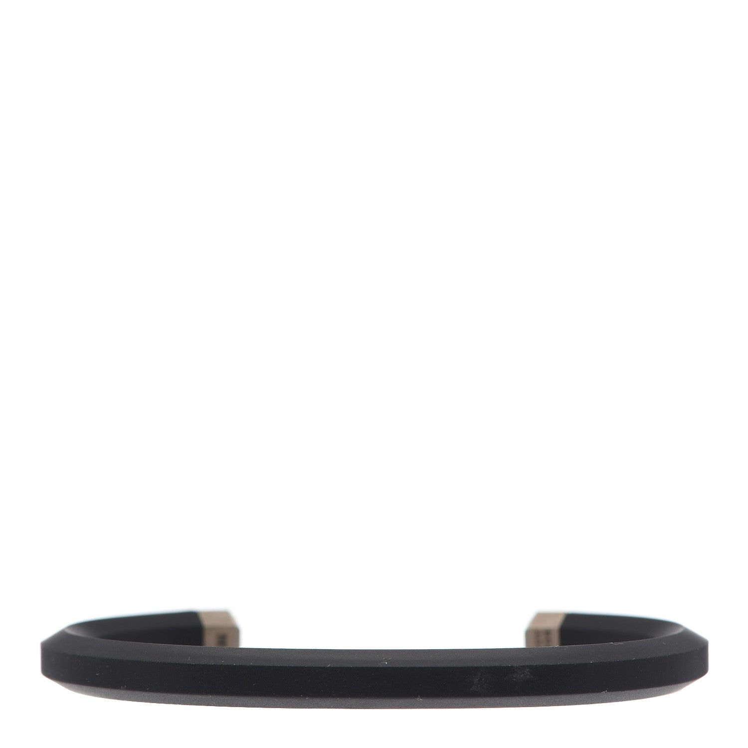 David Yurman Sterling Silver Rubber 7mm Hex Cuff Bracelet Black 3 of 8