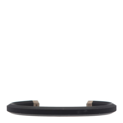 David Yurman Sterling Silver Rubber 7mm Hex Cuff Bracelet Black 3 of 8
