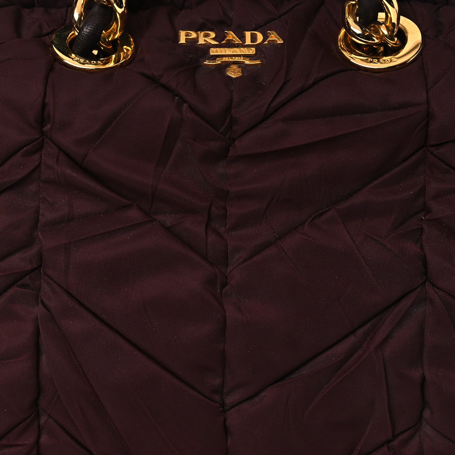 Prada Tessuto Nylon Chevron Catena Bag Prugna 6 of 8