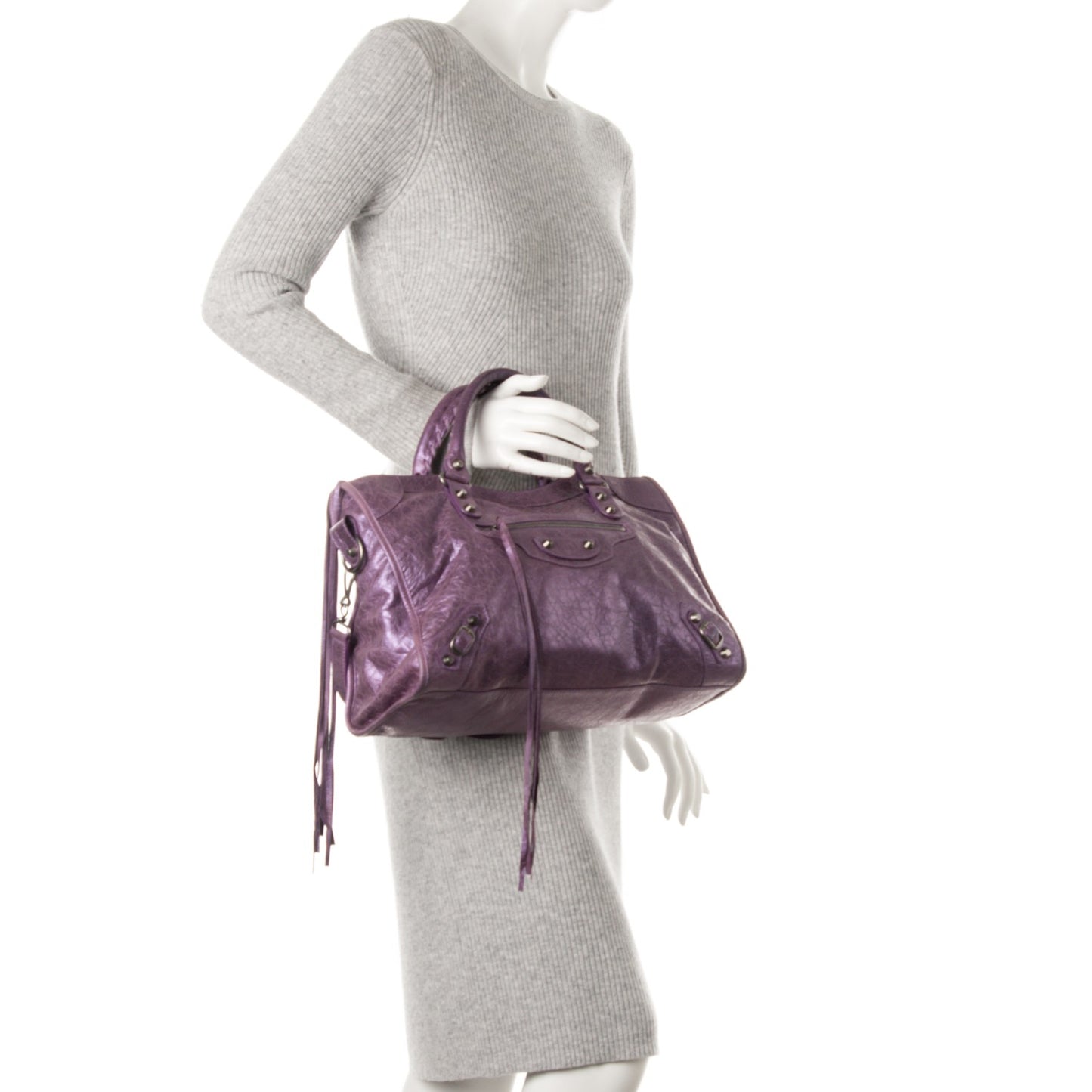 Agneau Classic Hardware City Metallic Purple