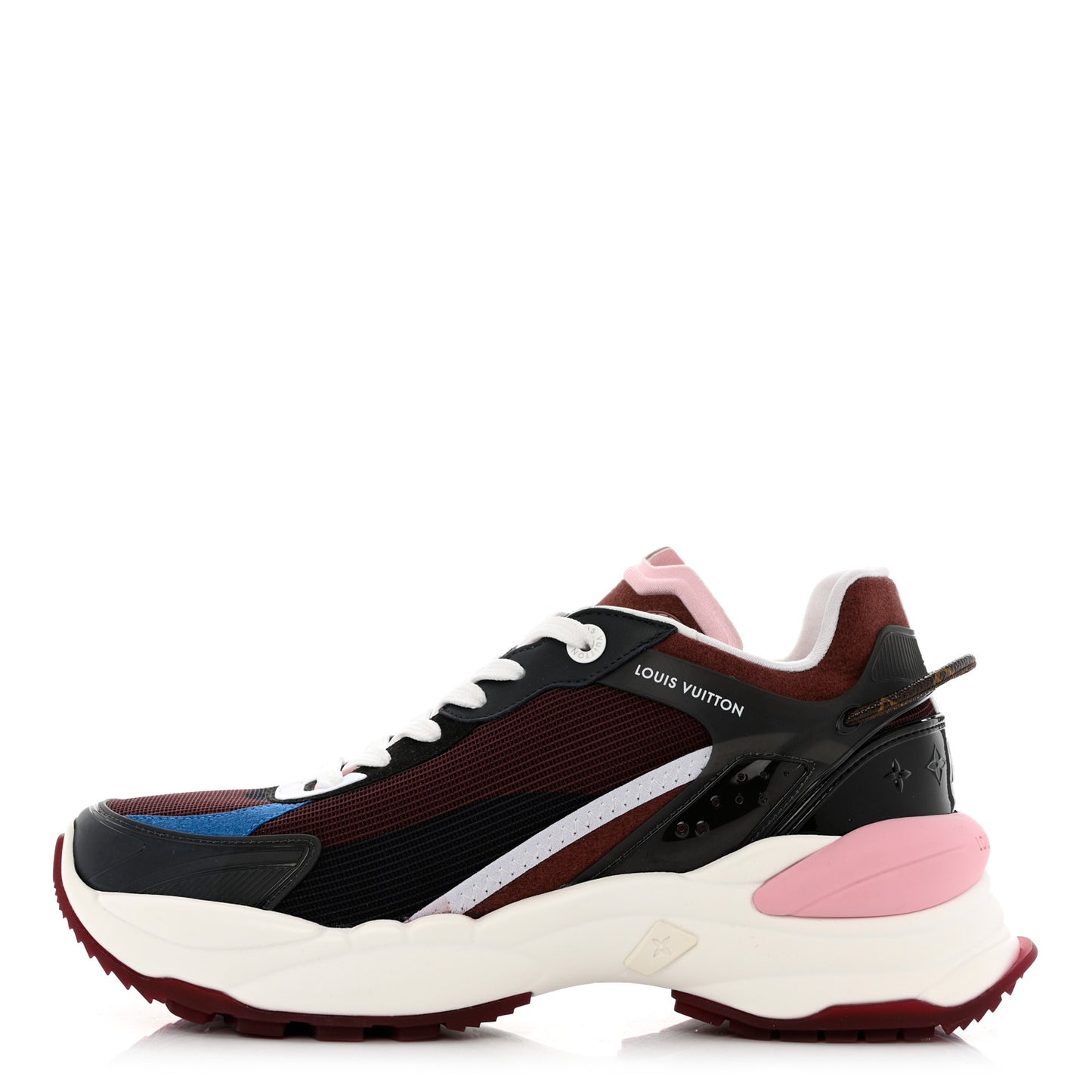 Mix Materials Suede Calfskin Run 55 Sneakers 41 Burgundy