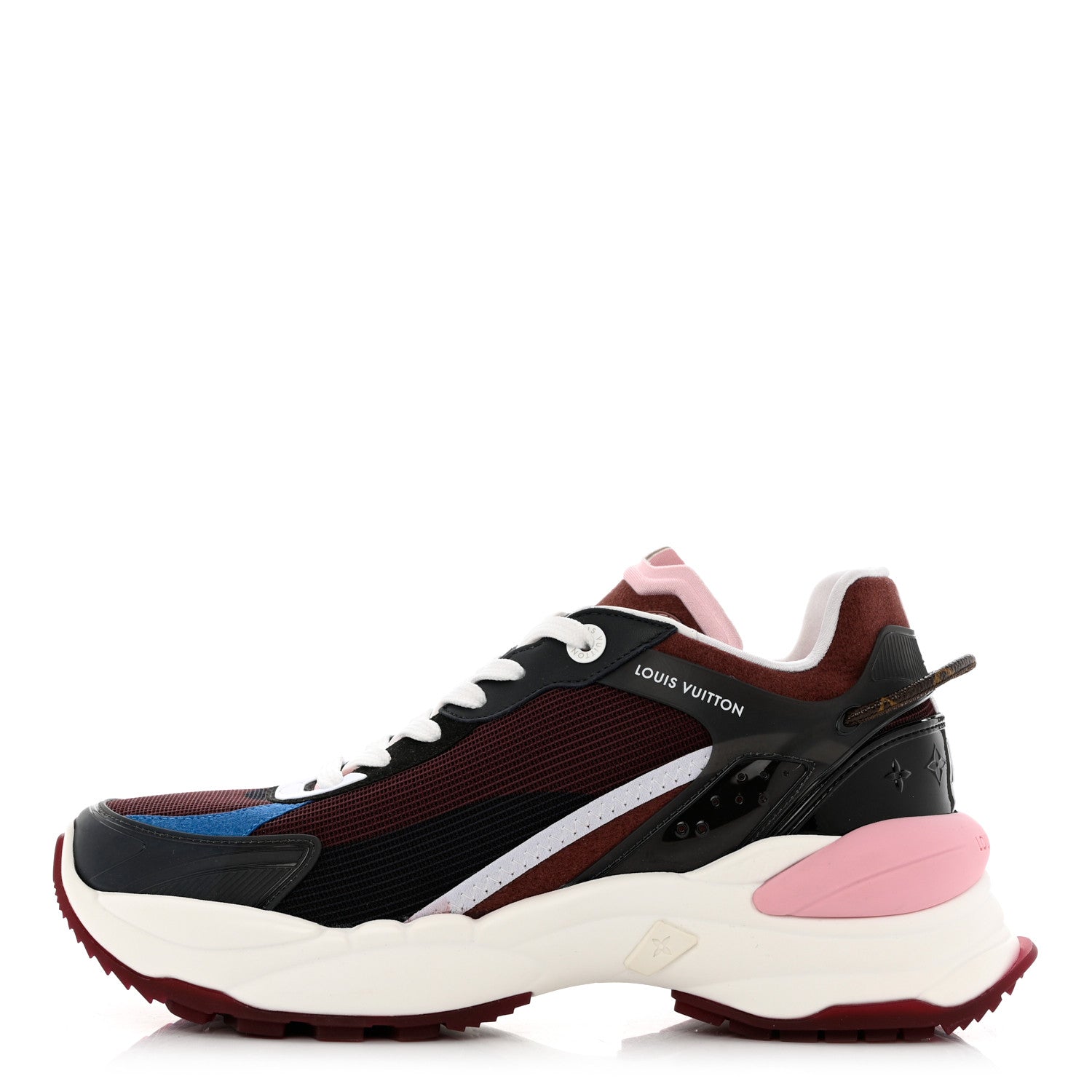 Louis Vuitton Mix Materials Suede Calfskin Run 55 Sneakers 41 Burgundy 1 of 10