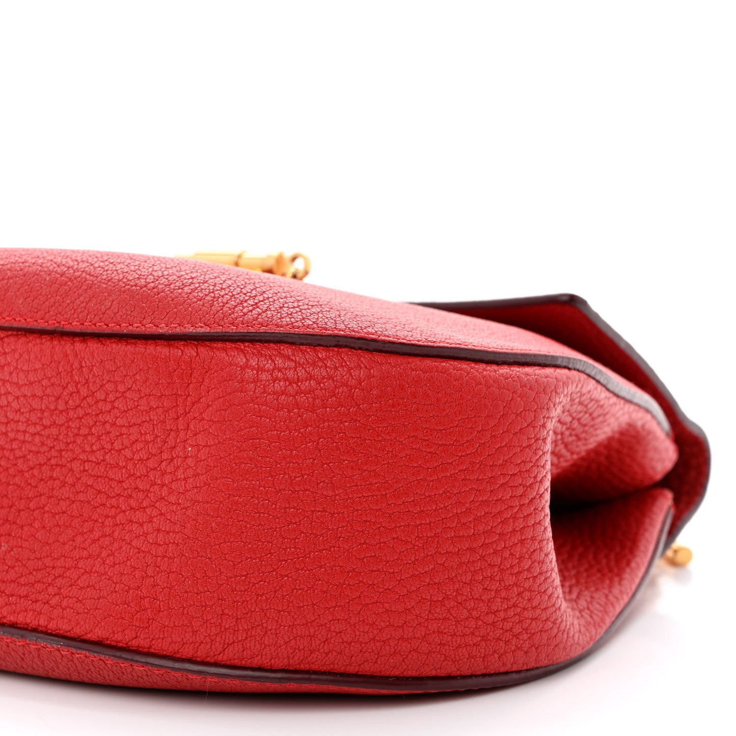 Grained Lambskin Drew Shoulder Bag Plaid Red