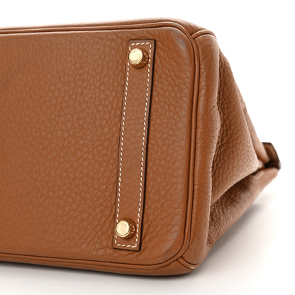 Hermes Taurillon Clemence Birkin 30 Gold 10 of 27