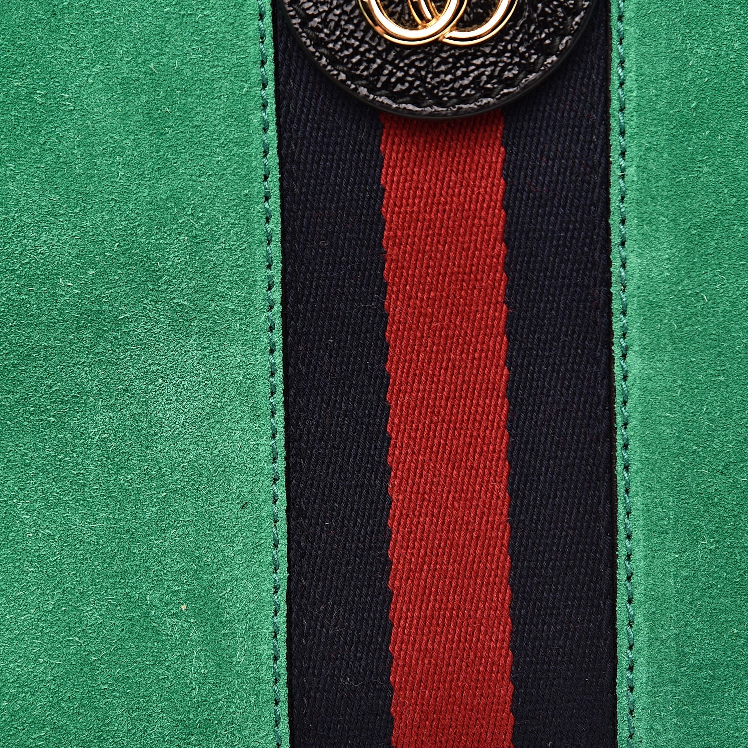 Gucci Suede Patent Web Small Ophidia Chain Shoulder Bag New Shamarock Black 10 of 11