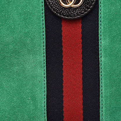Gucci Suede Patent Web Small Ophidia Chain Shoulder Bag New Shamarock Black 10 of 11