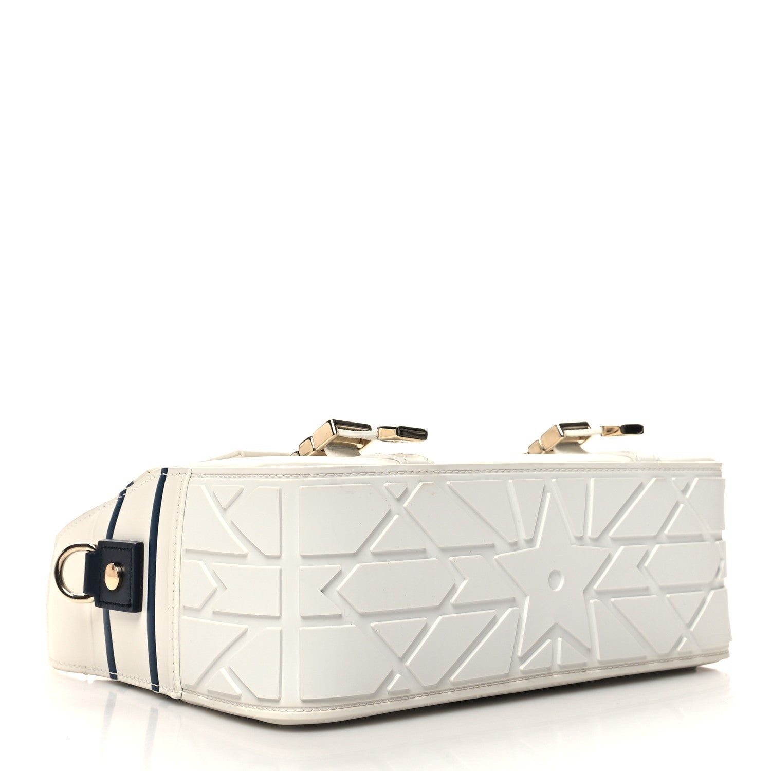 Christian Dior Smooth Calfskin Diorcamp Bag White Blue 4 of 11