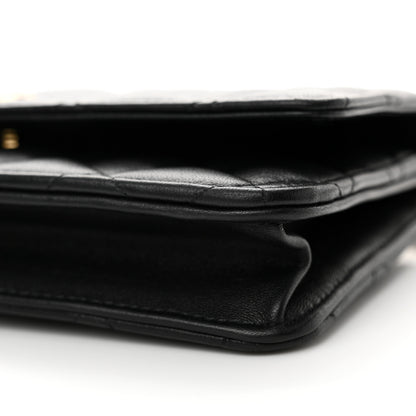Chanel Lambskin Quilted Wallet On Chain WOC Black 11 of 11