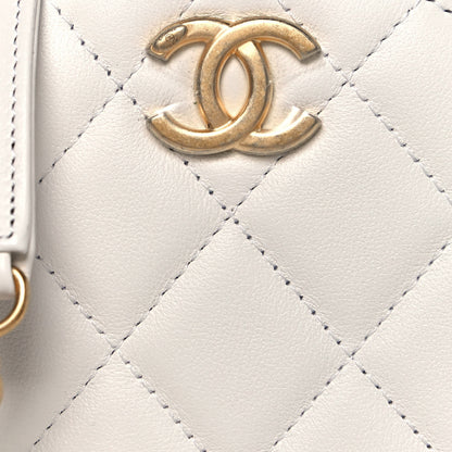 Chanel Calfskin Quilted About Pearls Round Clutch With Chain White 12 of 12