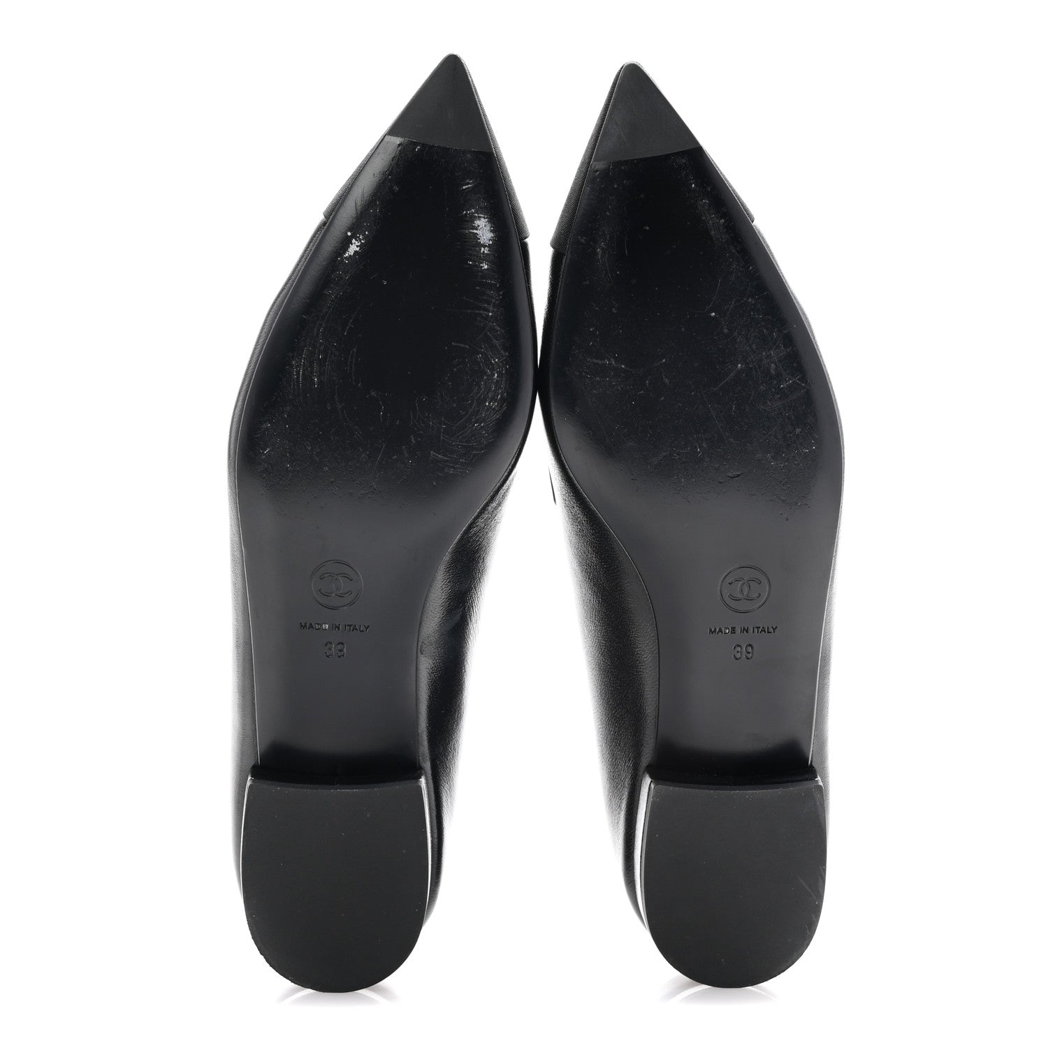 Chanel Shiny Lambskin Grosgrain Pearl Mary Jane Flats 39 Black 6 of 12