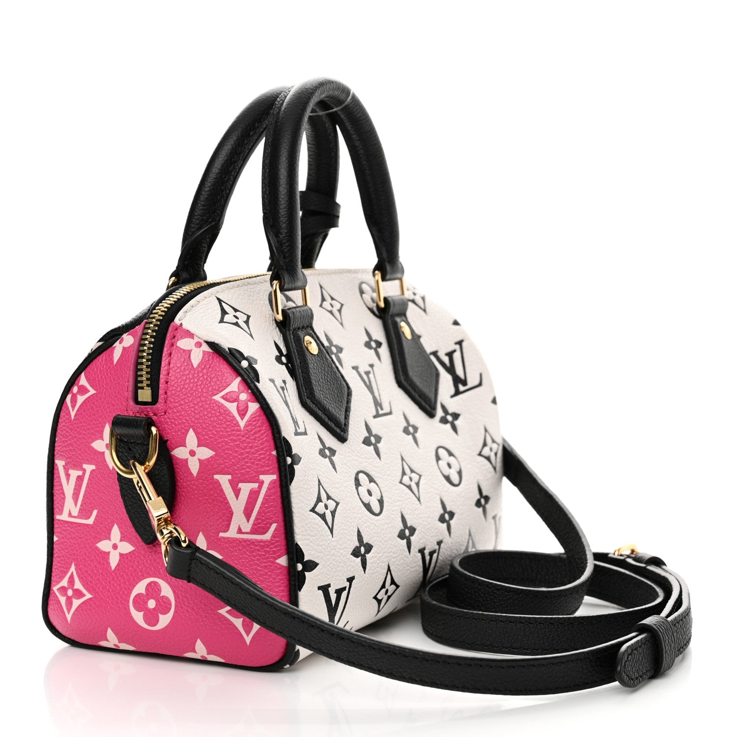 Louis Vuitton Empreinte Monogram Spring in the City Speedy Bandouliere 20 Black White Pink 3 of 9