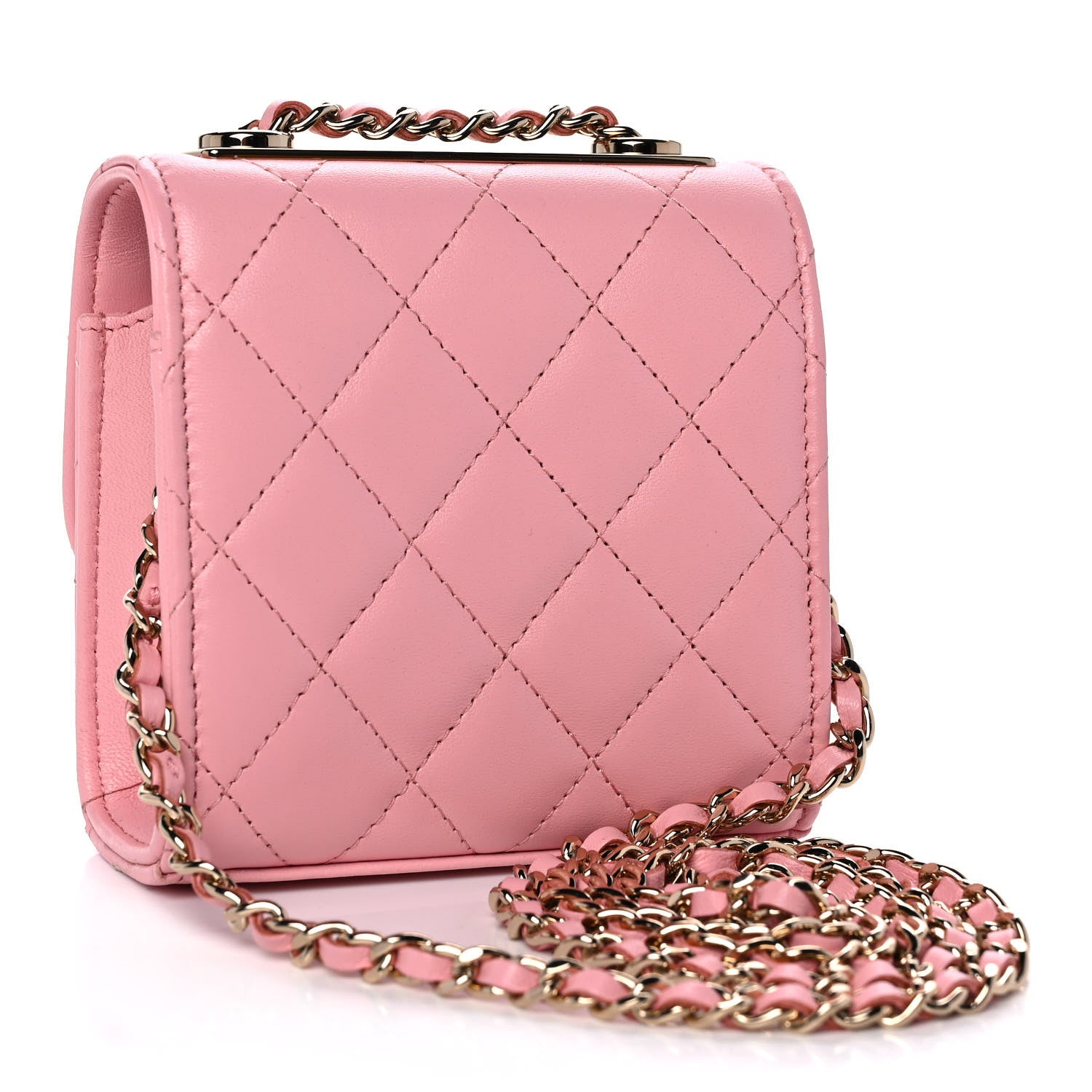 Chanel Lambskin Quilted Mini Trendy CC Clutch With Chain Pink 3 of 13