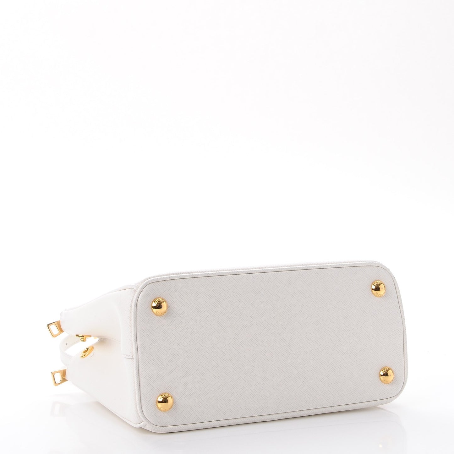 Saffiano Lux Small Galleria Double Zip Tote White
