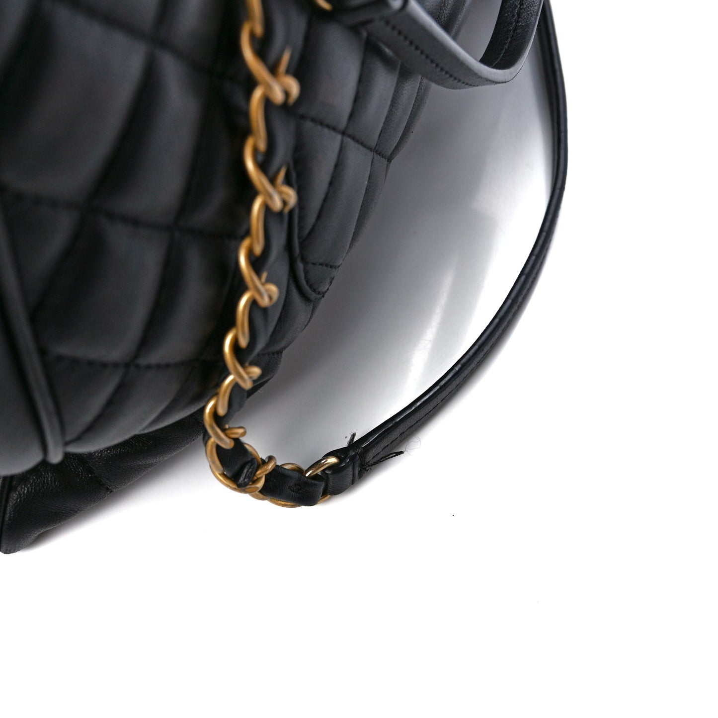 Lambskin Quilted Coco Vintage Tote Black
