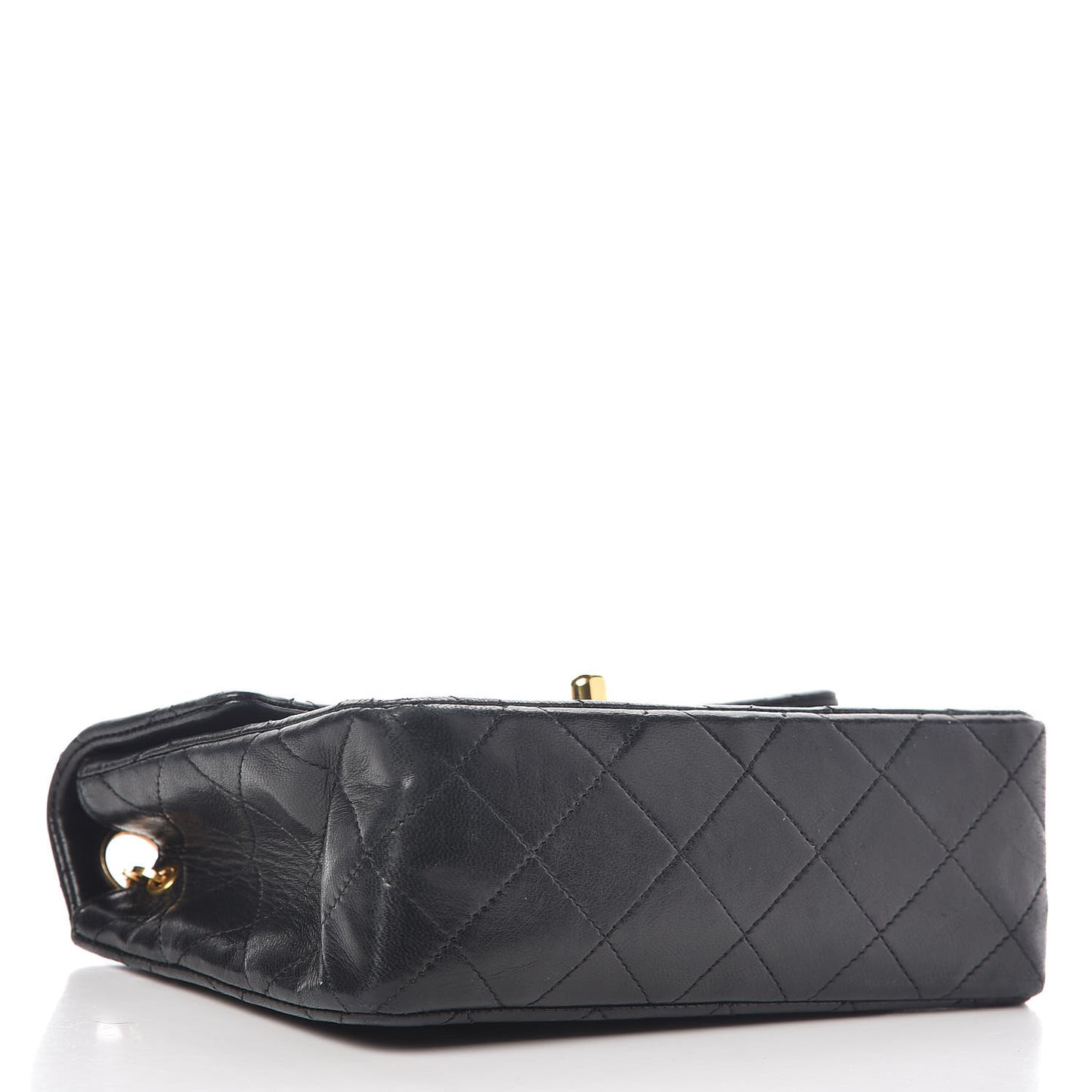 Lambskin Quilted Mini Square Flap Black