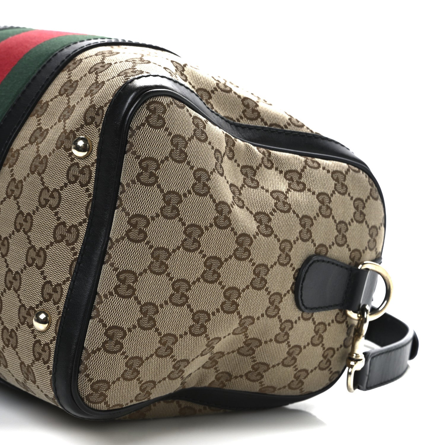 Gucci Monogram Vintage Web Medium Boston Black 10 of 10