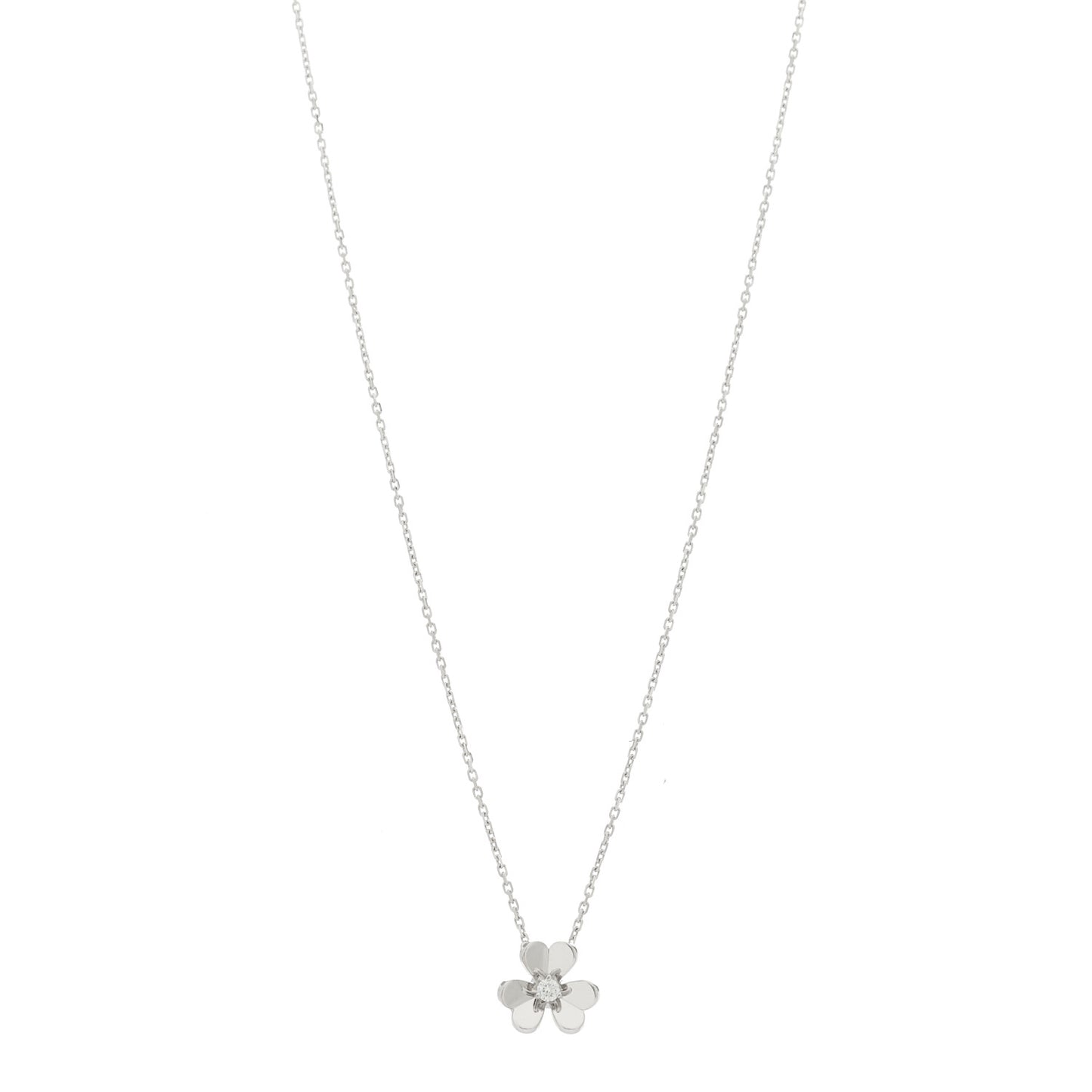 18K White Gold Diamond Mini Frivole Pendant Necklace